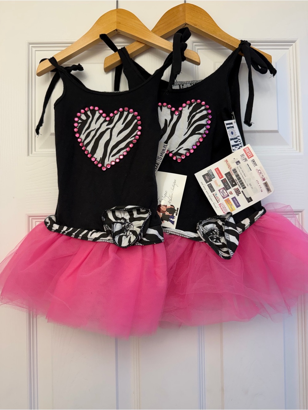 Hope's Black & Hot Pink Zebra Heart Tutu Dress- CHOOSE SIZE
